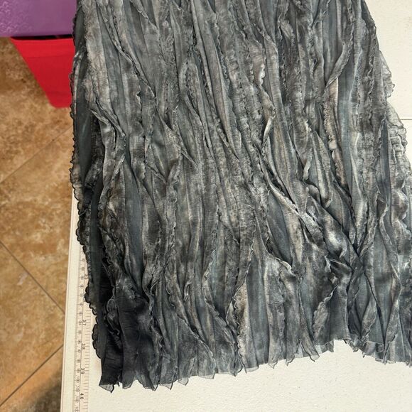 Notations Textured Crinkle Ombre Dress Sz S Gray Grunge Goth Whimsigoth Stretch - Picture 7 of 10
